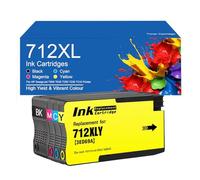 SEMTGJ Cartucce d'inchiostro compatibili 712 Sostituzione per cartucce d'inchiostro HP 712 XL per stampanti DesignJet T650 T630 T230 T250 T210,712XL -4 Pack