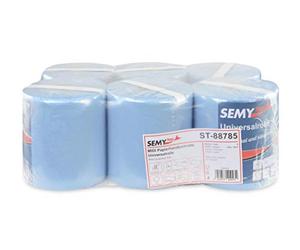 Semy Top ST-88785 Rotolo di carta assorbente a 2 veli, 20 cm, blu (confezione da 6)