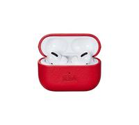 Sena - Custodia per AirPods Pro, in pelle, con LED frontale visibile, ricarica wireless, colore rosso