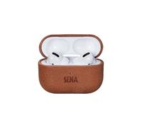 Sena - Custodia per AirPods Pro, in pelle, con LED frontale visibile, ricarica wireless, marrone chiaro
