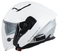 Casco da moto aperto SENA Outstar 2 con cuffie bianco lucido S
