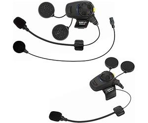 Sena SMH5D-FM-UNIV Auricolare e Interfono Bluetooth con Radio FM Integrata per Scooter e Moto, con Kit Microfono Universale Dual Pack, Nero, 2 pezzi