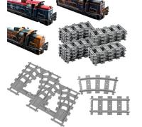 SenaiMy 54 Pezzi Binari City Rails, Città Treno Binari, City Binari Accessori per Treni da Città Compatibile con Marchi Leader Mercato Adatto a Bambini e Ragazzi