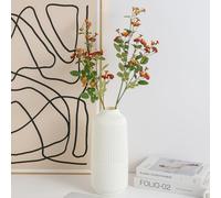 SenaiMy Jarrón de Plástico Blanco Nórdico - Jarrón Moderno de Hierbas Pampas, Diseño Elegante, Decoración de Interior Contemporánea para Salón, Dormitorio, Oficina, Cocina, Balcón o Bodas. Estilo Boho