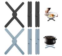 SenaiMy Sottopentola Silicone 6 Pezzi A Forma di X Pieghevoli Antiscivolo Espandibile Resistente al Calore Coperchio per Bicchiere Tappetino Isolante Termicamente per Tavolo della Cucina