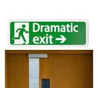 Señal De Puerta De Salida Dramática Divertida, Decoración De Señal De Salida Dramática | Signo De Placa Colorida | Decoración De Habitaciones, Decoración Del Hogar, Decoración De Paredes, Arte De Pare