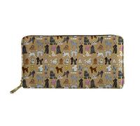 SENATIVE - Borsa lunga da donna in pelle con monete e carte di credito, Barboncino, Taglia unica, Fermasoldi