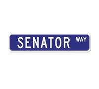 Senator WAY Retro Targhe in latta, divertenti insegne in metallo di alluminio, decorazioni per la casa, porta d'ingresso, giardino, cortile, parete, pub, club, decorazione da appendere, 4x16 pollici
