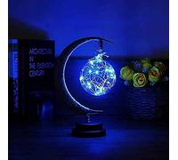 Senbere The Enchanted Lunar Lamp - Lampada notturna a LED a sospensione con supporto, lampada lunare luna crescente, luce a sfera per camera da letto, comodino, decorazione per bambini, regalo per