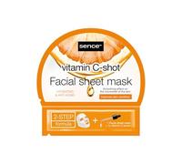Sence Maschera in tessuto di vitamina C a 2 passi, con 4 acidi ialuronici e olio di moringa, cosmetici e cura del viso per rilassarsi, vegan Beauty Skincare per uomo e donna (3 pezzi)