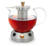 Sencha, teiera di design con scaldavivande d'acciaio inox Hibiscus, 1,3 l, colino