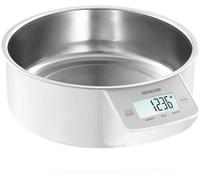 Sencor bilancia cucina digitale SKS 4030WH, bilancia cucina con ciotola estraibile in acciaio inox, bilancia da cucina pesa alimenti, ampio display LCD retroilluminato, funziona tara