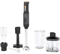 Sencor Frullatore ad Immersione Ultra-Potente 6 in 1, 1200W, con Frusta Doppia, Tritatutto & Montalatte, Schiacciapatate, Lame QuadBlade in Titanio, Controllo Continuo della Velocità, Elegante, Nero