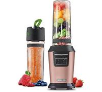 Sencor Frullatore elettrico SBL717, centrifuga frutta e verdura, borraccia frullatore portatile da 600ml senza BPA, sbattitore elettrico con sei lame in acciaio rivestite in titanio, 800W (Red)