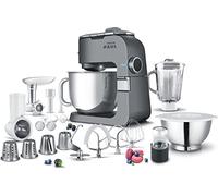 Sencor impastatrice planetaria, Robot da Cucina Robusto in metallo pieno, Motore 1500W Superpotente, con Illuminazione a LED, silenzioso, funzione Smart Power con Accessori completi e tritatutto
