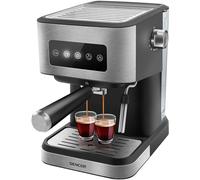Sencor Macchina da Caffè Espresso SES 4020SS - Design Elegante con Pannello di Controllo Digitale OneTouch, 20 Bar, Compatta, Ampia Capacità e Accessori Completi