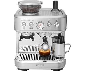 Sencor Macchina per caffè espresso macinacaffè a grani Barista Express, acciaio inossidabile spazzolato, serbatoio acqua e caffè di grande capacità, bocchetta vapore cappuccino SES 6010SS