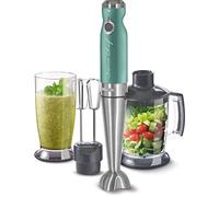 Sencor minipimer immersione SHB 5601, frullatore 4 in 1, frullatore elettrico con bicchiere da 800ml, tritatutto elettrico, fruste elettriche, potenza da 1200w, 20 velocità (Green)