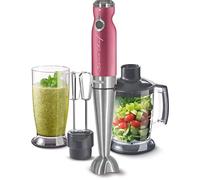 Sencor minipimer immersione SHB 56XX, frullatore 4 in 1, frullatore elettrico con bicchiere da 800ml, tritatutto elettrico, fruste elettriche, potenza da 1200w, 20 velocità (Red)