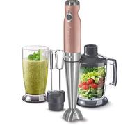 Sencor minipimer immersione SHB 56XX, frullatore 4 in 1, frullatore elettrico con bicchiere da 800ml, tritatutto elettrico, fruste elettriche, potenza da 1200w, 20 velocità (rosa)