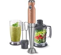 Sencor minipimer immersione SHB 56XX, frullatore 4 in 1, frullatore elettrico con bicchiere da 800ml, tritatutto elettrico, fruste elettriche, potenza da 1200w, 20 velocità (gold)