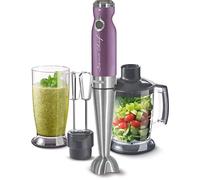 Sencor minipimer immersione SHB 56XX, frullatore 4 in 1, frullatore elettrico con bicchiere da 800ml, tritatutto elettrico, fruste elettriche, potenza da 1200w, 20 velocità (Violet)