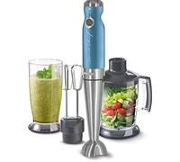 Sencor minipimer immersione SHB 56XX, frullatore 4 in 1, frullatore elettrico con bicchiere da 800ml, tritatutto elettrico, fruste elettriche, potenza da 1200w, 20 velocità (Blue)