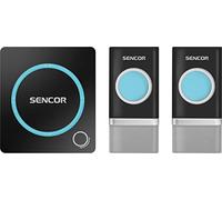 SENCOR SWD 112 Campanello digitale senza fili, 48 melodie, fino a 150 m, segnalazione LED su campanello e pulsante, alimentatore campanello ~230 V 50 Hz, nero - blu, porta wireless bell