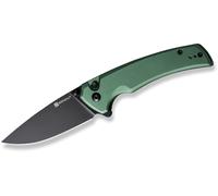 Sencut Serene Manico in Alluminio Verde Lama Nera D2 Blocco a Pulsante S21022B-5