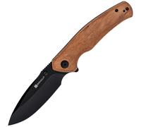 Sencut Slashkin Manico in Legno di Guibourtia Lama Nera D2 Blocco Liner S20066-4