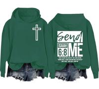 Send Me Isaiah 6 8 Felpa & Felpa con cappuccio Christian Bibbia Verse Camicia Send Me Christian Cross Felpe, Verde-h, M