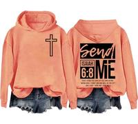 Send Me Isaiah 6 8 Felpa & Felpa con cappuccio Christian Bibbia Verse Camicia Send Me Christian Cross Felpe, Hami Arancione-h, M