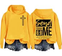Send Me Isaiah 6 8 Felpa & Felpa con cappuccio Christian Bibbia Verse Camicia Send Me Christian Cross Felpe, Giallo-h, M