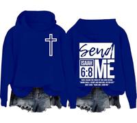 Send Me Isaiah 6 8 Felpa & Felpa con cappuccio Christian Bibbia Verse Camicia Send Me Christian Cross Felpe, Klein Blue-h, M