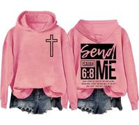 Send Me Isaiah 6 8 Felpa & Felpa con cappuccio Christian Bibbia Verse Camicia Send Me Christian Cross Felpe, Rosa-h, M