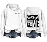 Send Me Isaiah 6 8 Felpa & Felpa con cappuccio Christian Bibbia Verse Camicia Send Me Christian Cross Felpe, Bianco-h, M