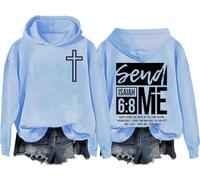 Send Me Isaiah 6 8 Felpa & Felpa con cappuccio Christian Bibbia Verse Camicia Send Me Christian Cross Felpe, Blu cielo-h, M
