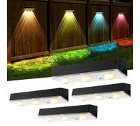 SENDALE Lampada Solare da Esterno di Nuova Generazione 2025,4 Pezzi Luci Solari da Giardino 12 Modalità Applique da Esterno Luce Solare Impermeabile IP65 per per Gradini Cortili Prato Vialetto