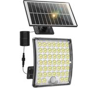 SENDALE Lampade solari per esterni, 184 LED, luce solare bianca fredda, IP65, impermeabili, con sensore di movimento, per terrazza, cortile, garage