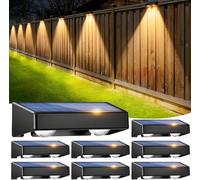 SENDALE Luci Solari Esterno Giardino 8 Pezzi,IP65 Impermeabili,Lampada Solare da Parete,11 Modalità,Luce Solare Da Giardino,Auto On/off,Luci Solari Per Recinzione, Cortile, Scale
