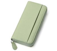 SENDEFN Portafoglio Donna, Portamonete in Vera Pelle Lungo Grande Capacità, Porta Carte di Credito Donna con RFID, Portafogli da Donna con Cerniera e Molti Scomparti