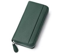 SENDEFN Portafoglio Donna, Portamonete in Vera Pelle Lungo Grande Capacità, Porta Carte di Credito Donna con RFID, Portafogli da Donna con Cerniera e Molti Scomparti