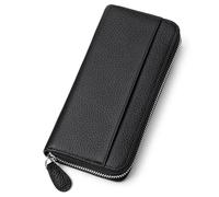 SENDEFN Portafoglio Donna, Portamonete in Vera Pelle Lungo Grande Capacità, Porta Carte di Credito Donna con RFID, Portafogli da Donna con Cerniera e Molti Scomparti