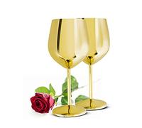 Sendez 2 bicchieri da vino da 510 ml, in acciaio inox, infrangibili