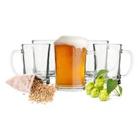 Sendez 6 Bicchieri Birra Con Henkel 500ml Tankard Boccali di Bira Vetro