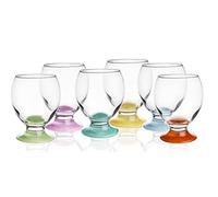 Sendez 6 bicchieri con piedini colorati, 250 ml, per acqua, succo di frutta, whisky