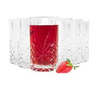 Sendez - 6 bicchieri da long drink, 300 ml, con rilievo