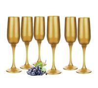 Sendez 6 bicchieri da spumante, 200 ml, oro opaco, champagne