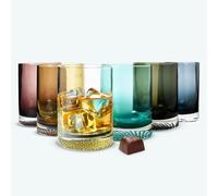 Sendez 6 bicchieri da whisky colorati da 300 ml, set di bicchieri colorati per whisky e bevande