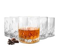 Sendez 6 bicchieri da whisky da 280 ml con rilievo, bicchieri per acqua, succo di frutta, long drink, bicchieri da cocktail